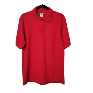 Port & Company Red Short Sleeve Collared Polo Shirt Women's Size M 1075